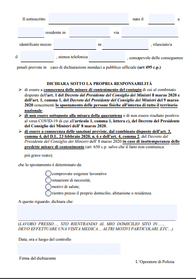 Nuovo modulo di autocertificazione per uscire: guida aggiornata e regole da seguire